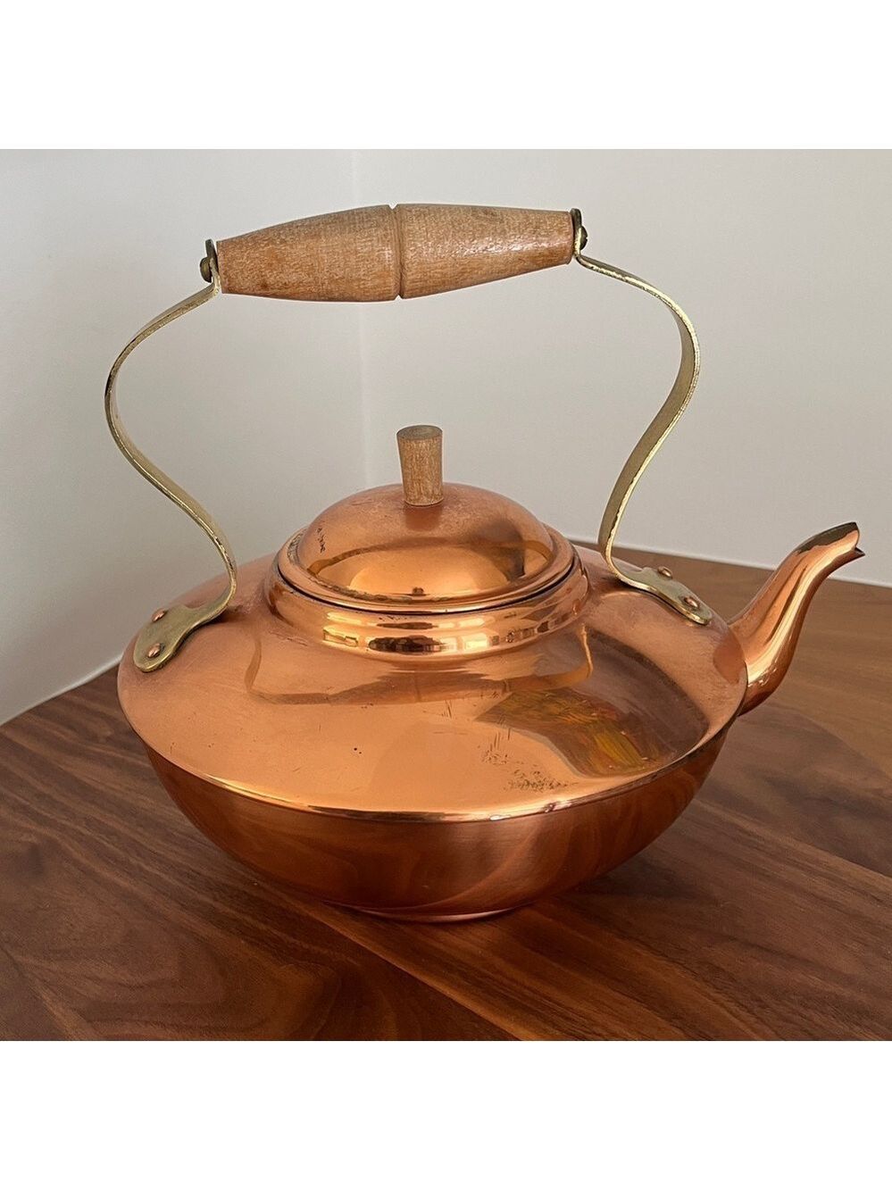 COPRAL Vintage Copper Tea Pot Kettle Made Portugal Shabby Chic Cabincore Decor